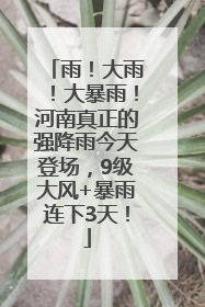 雨！大雨！大暴雨！河南真正的强降雨今天登场，9级大风+暴雨连下3天！