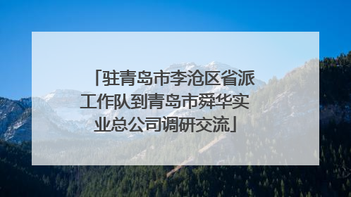 驻青岛市李沧区省派工作队到青岛市舜华实业总公司调研交流