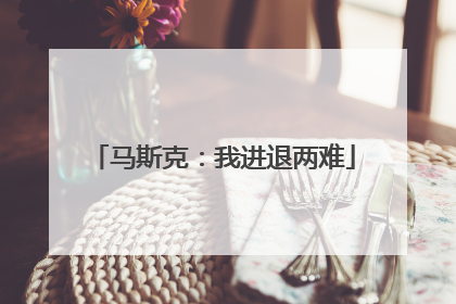 马斯克：我进退两难