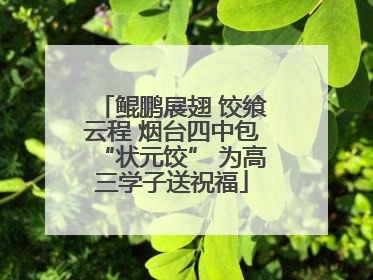 鲲鹏展翅 饺飨云程 烟台四中包“状元饺” 为高三学子送祝福