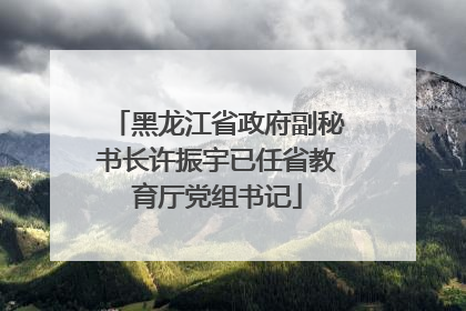 黑龙江省政府副秘书长许振宇已任省教育厅党组书记