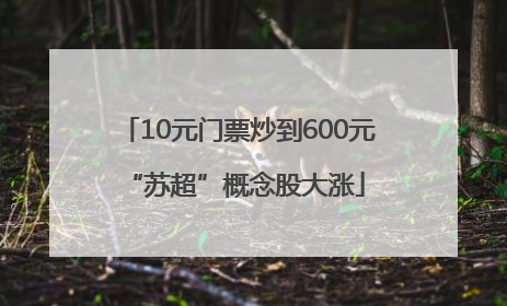 10元门票炒到600元 “苏超”概念股大涨