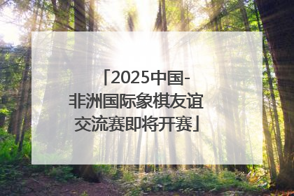 2025中国-非洲国际象棋友谊交流赛即将开赛