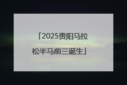 2025贵阳马拉松半马前三诞生