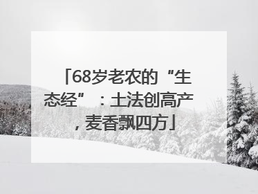 68岁老农的“生态经”：土法创高产，麦香飘四方