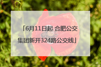6月11日起 合肥公交集团新开324路公交线