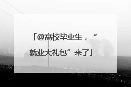@高校毕业生，“就业大礼包”来了