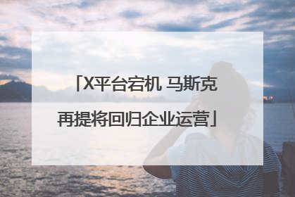 X平台宕机 马斯克再提将回归企业运营
